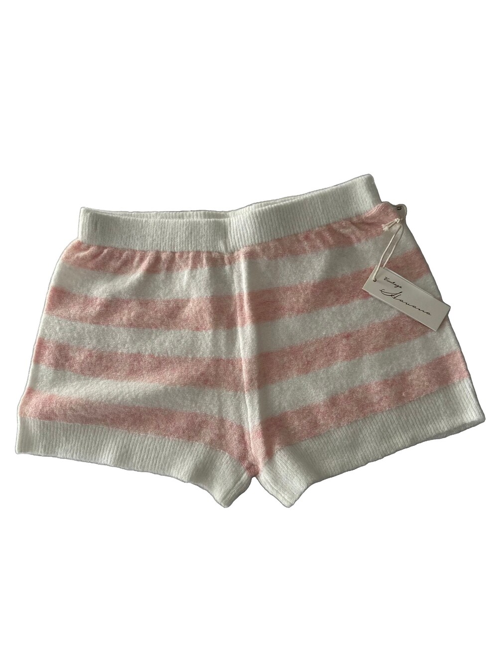 Vintage Havana NWT Pink White Striped Sweater Shorts Size S Cozy Knit